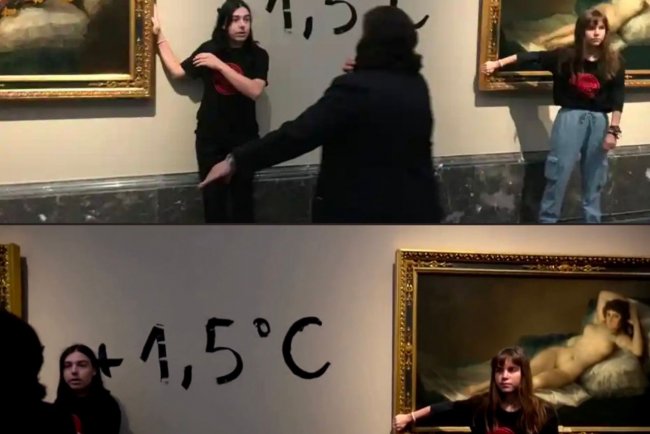 Экоактивисты снова приклеили себя к картинам, на сей раз к полотнам де Гойи в Мадриде