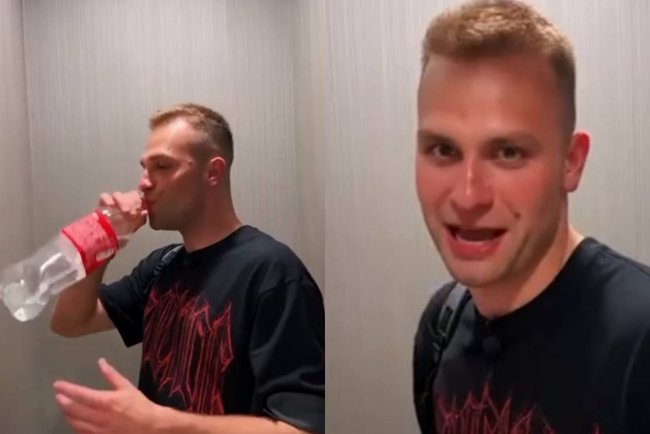 Видео: Блогер из Латвии выпил воду для омовения и стал героем соцсетей