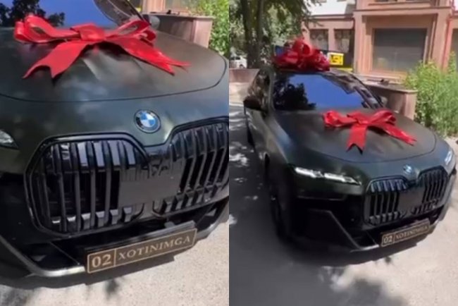 Видео: В Узбекистане мужчина подарил своей «второй» жене BMW за $170 тыс