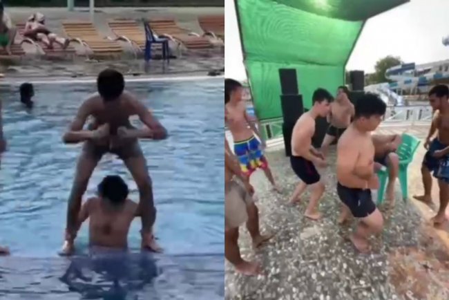 Видео: В Самарканде парни исполнили «жаркие» танцы в бассейне