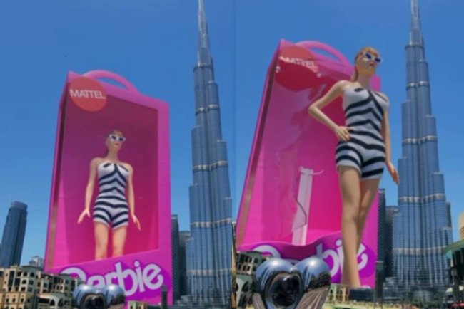Видео: Рядом с Бурдж-Халифа в Дубае появилась огромная кукла Барби