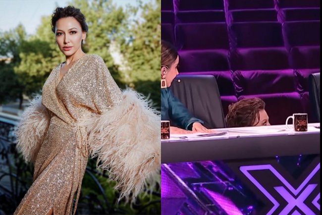 Узбекская певица Лола застряла под столом во время съемок шоу X-factor — видео